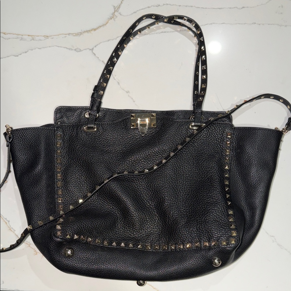 Valentino Garavani Vitello Black RockStud Women's Bag